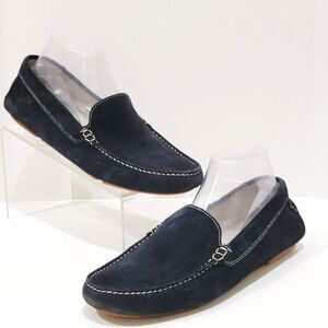 Michael Pasinkoff Mens Sz 42 Navy Blue Suede Driving Shoes Loafers Made in Italy
